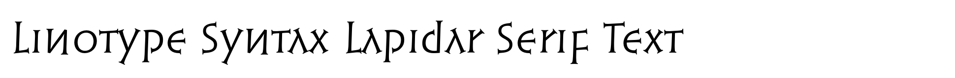 Linotype Syntax Lapidar Serif Text